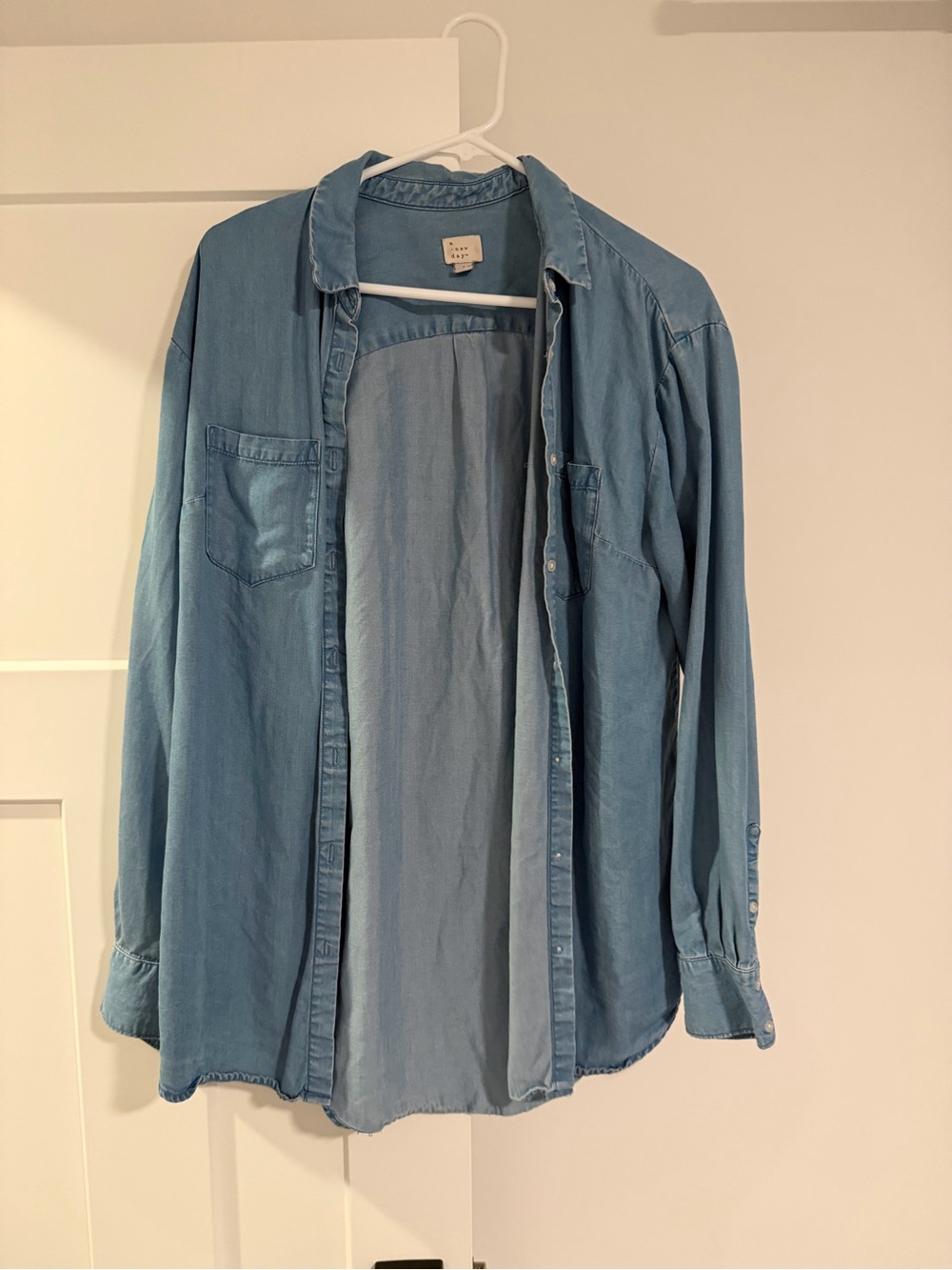 a new day Light Blue Denim Button-Front Shirt